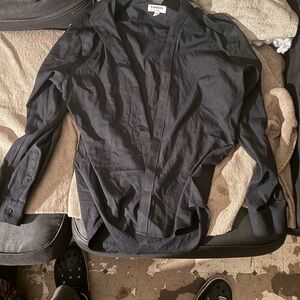 Express Men's Charcoal Button-Down Shirt